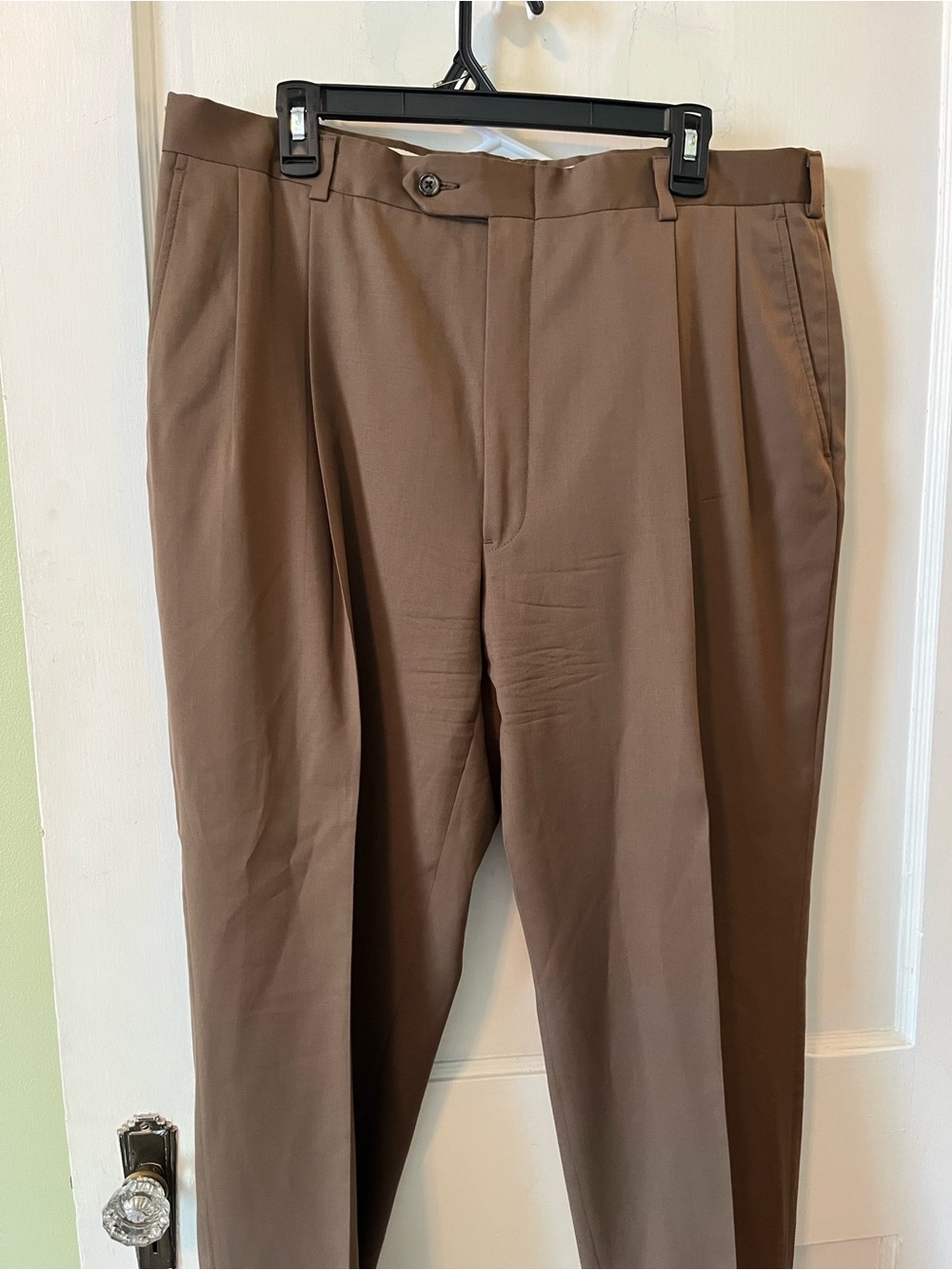 Vintage Wool Hart Schaffner & Marx Men's Tailored Pleat Front Dress Pants Brown